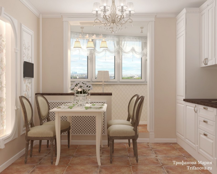 Кухня Неоклассика бежевая