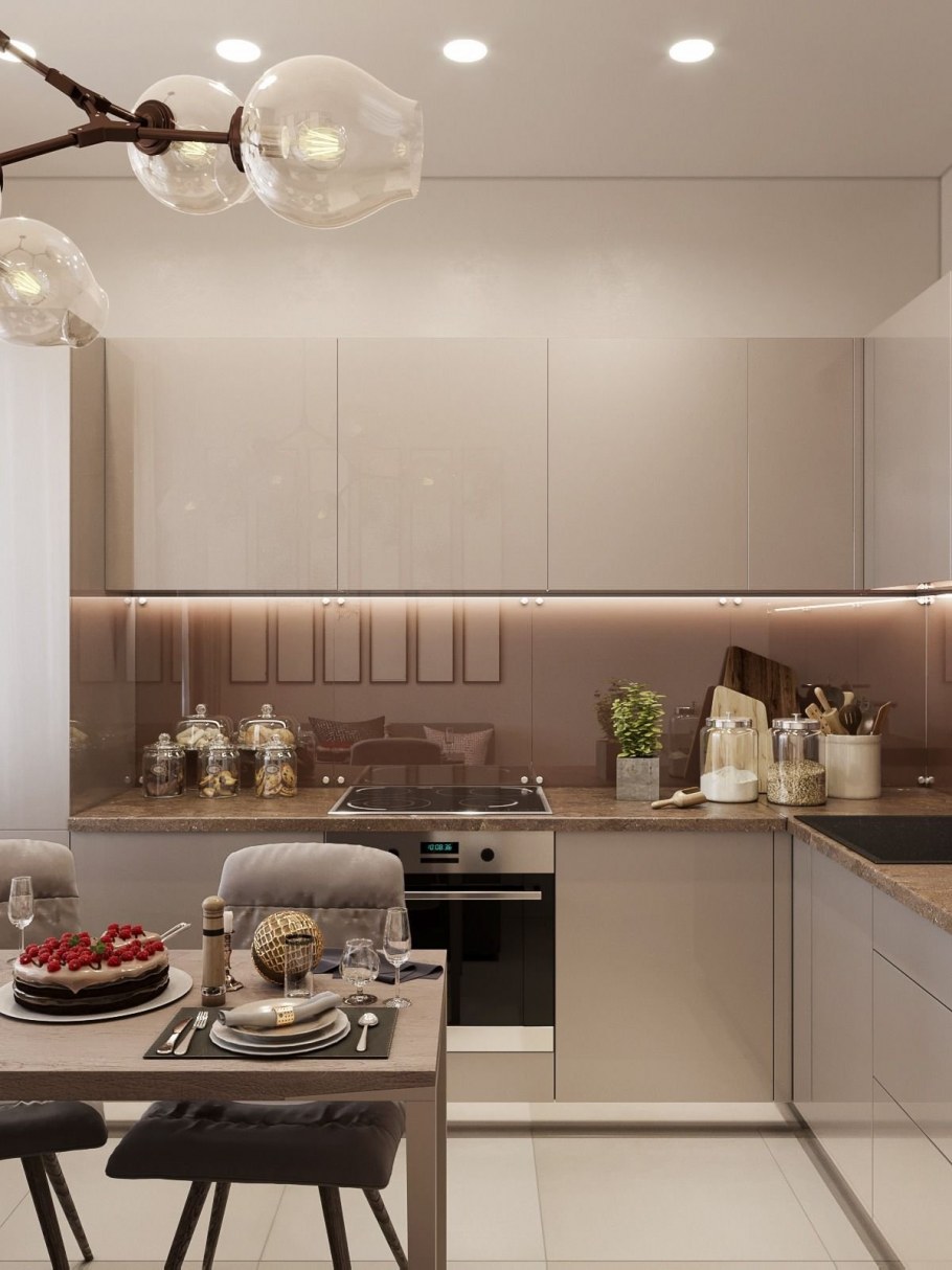 Кухня в пастельных тонах современный