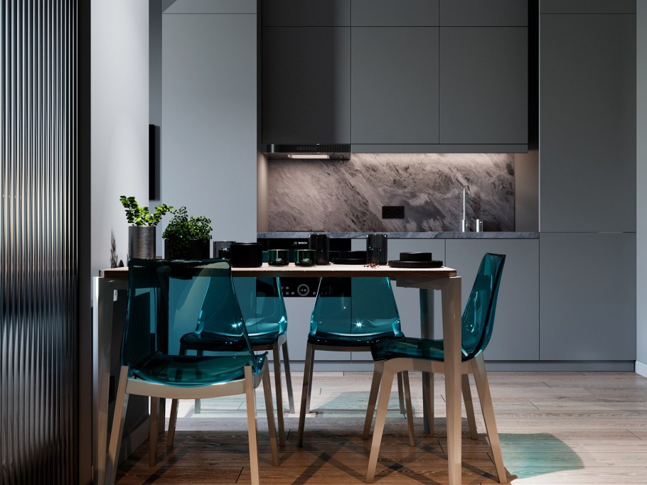 Кухня графитового цвета