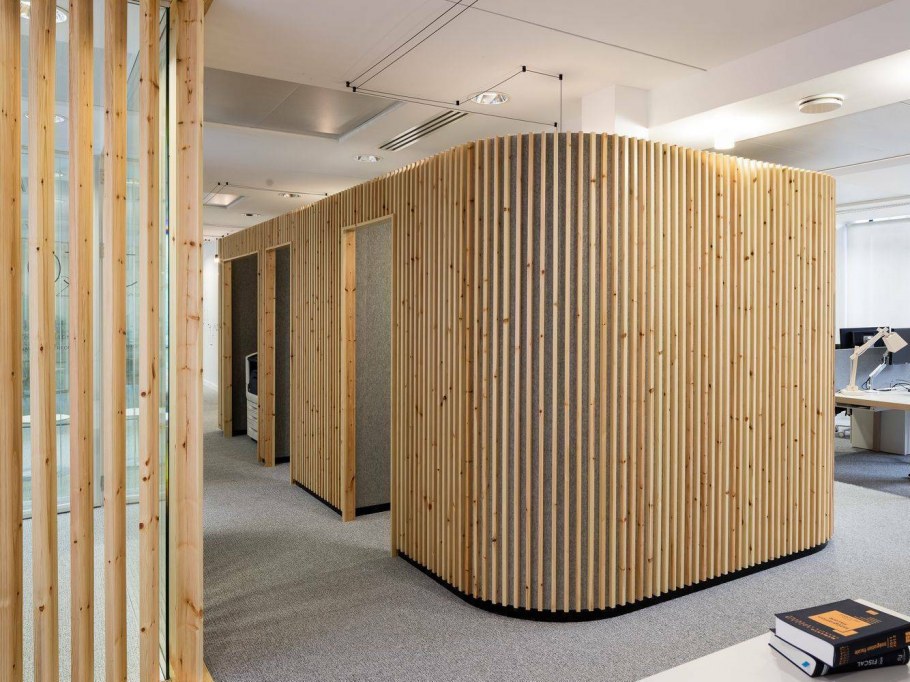 Реечные перегородки в офисе
