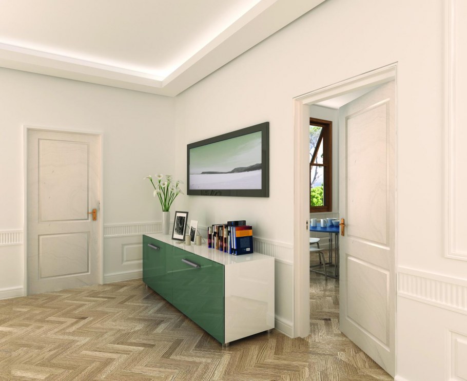 Бежевый плинтус в интерьере