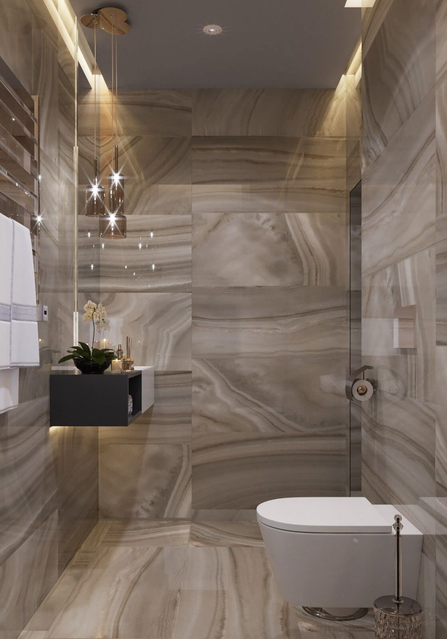 Ванная с туалетом мрамор