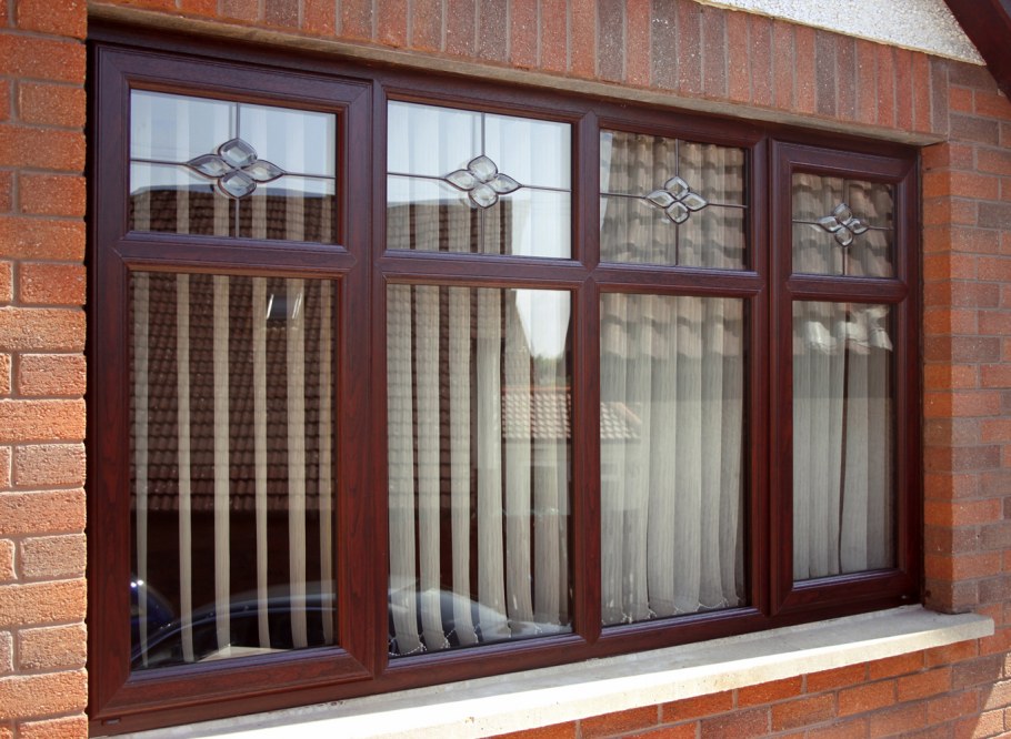 Окна пластик коричневые