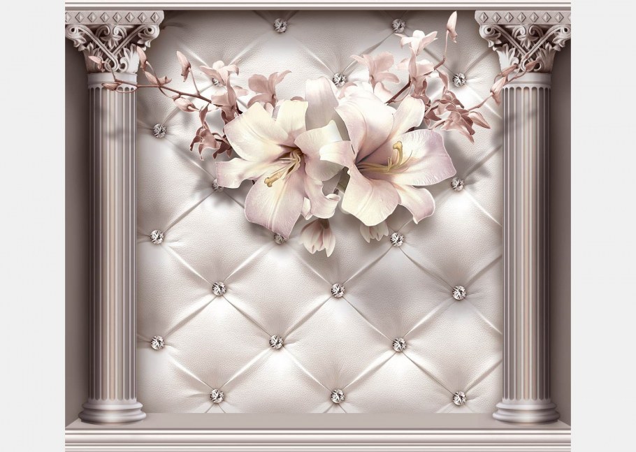 Фотообои 3д цветы лепнина