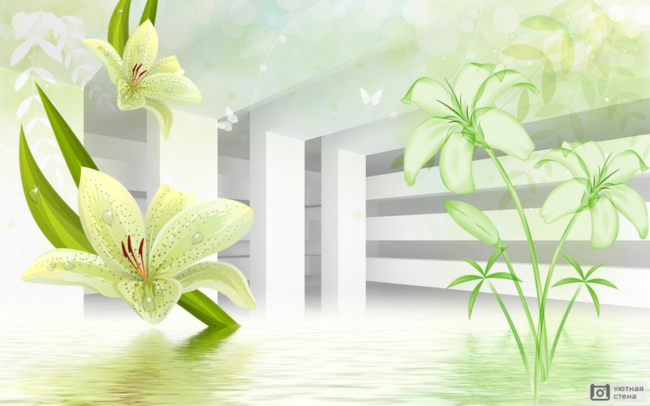 Фотообои с лилиями на стену