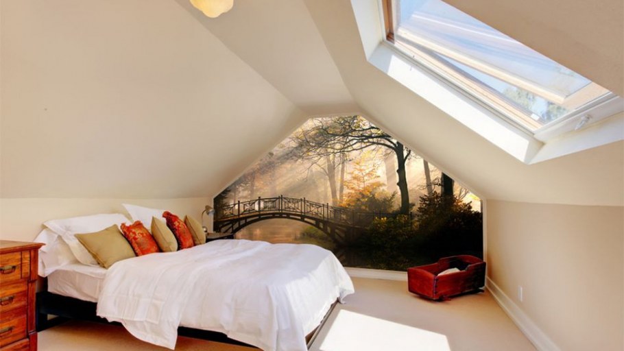 Маленькая спальня в мансарде