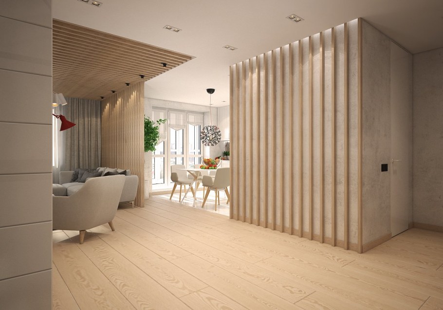 Декоративные рейки баффели в интерьере