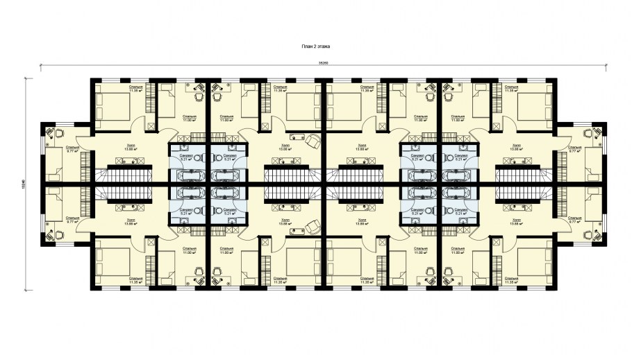 План таунхауса двухэтажного