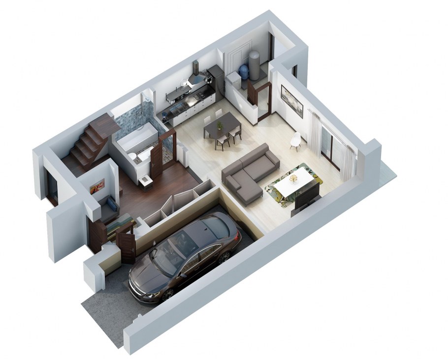 Планировка таунхауса 3д