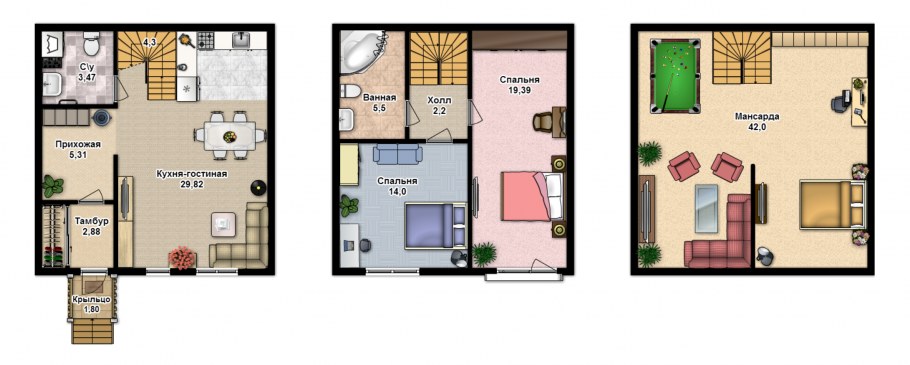 Экодолье планировки таунхауса