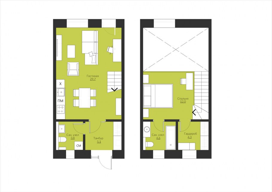 Планировки таунхаусов 60