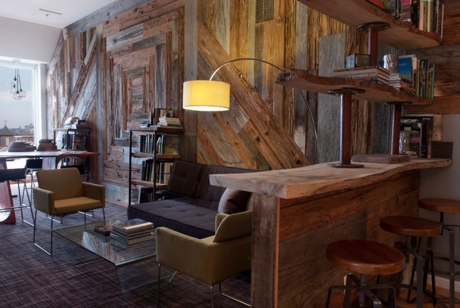 Дерево в интерьере лофт