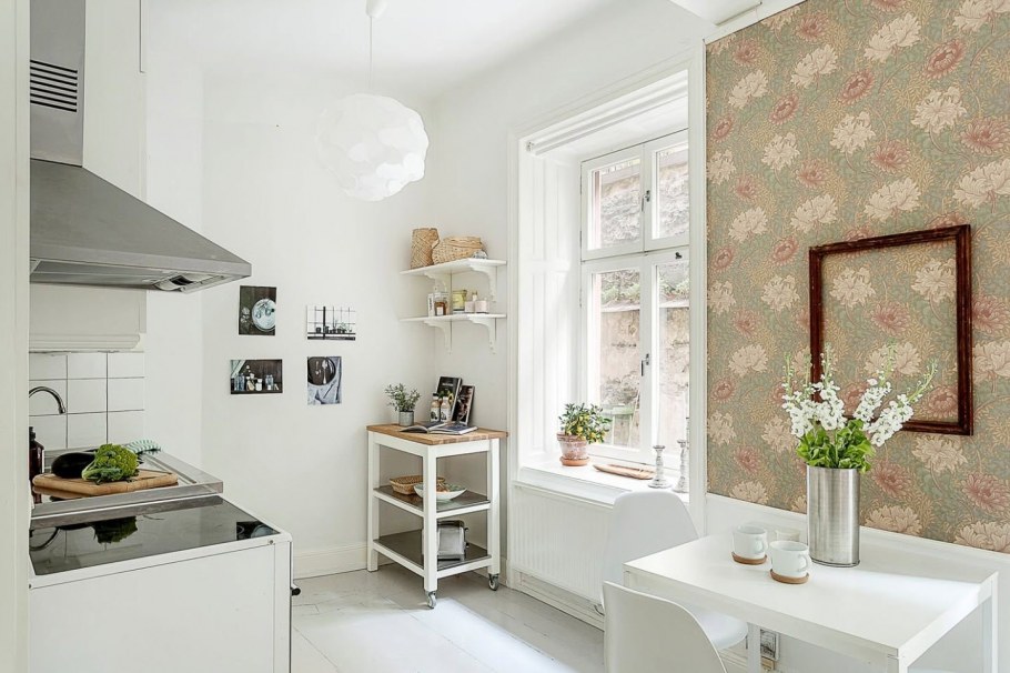 Бежево зеленая кухня