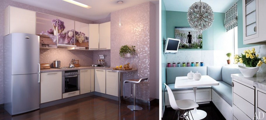 Обои в интерьере кухни реальные