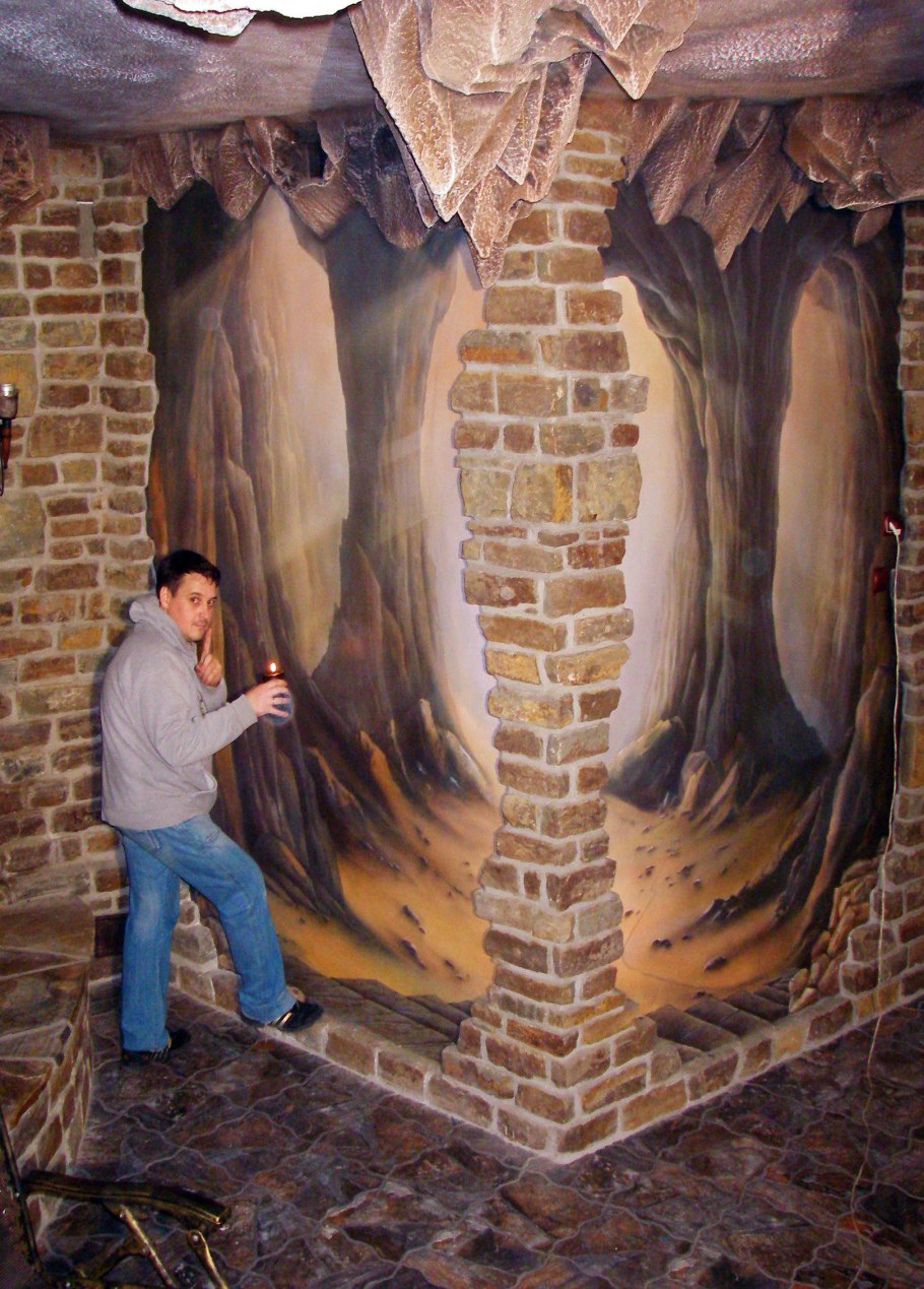 Роспись стен под камень