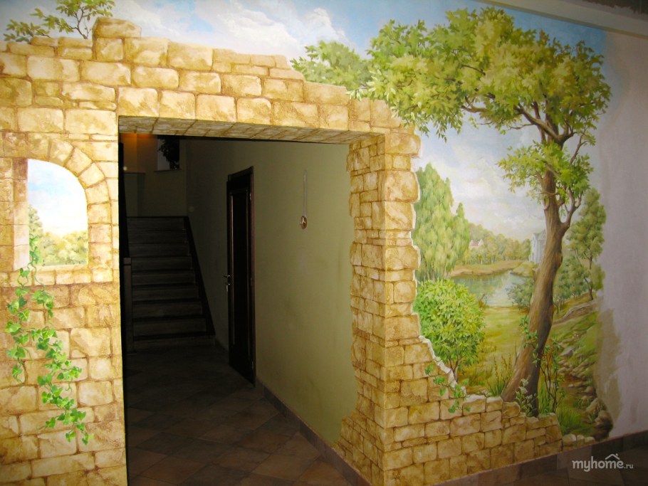 Каменная кладка роспись стен