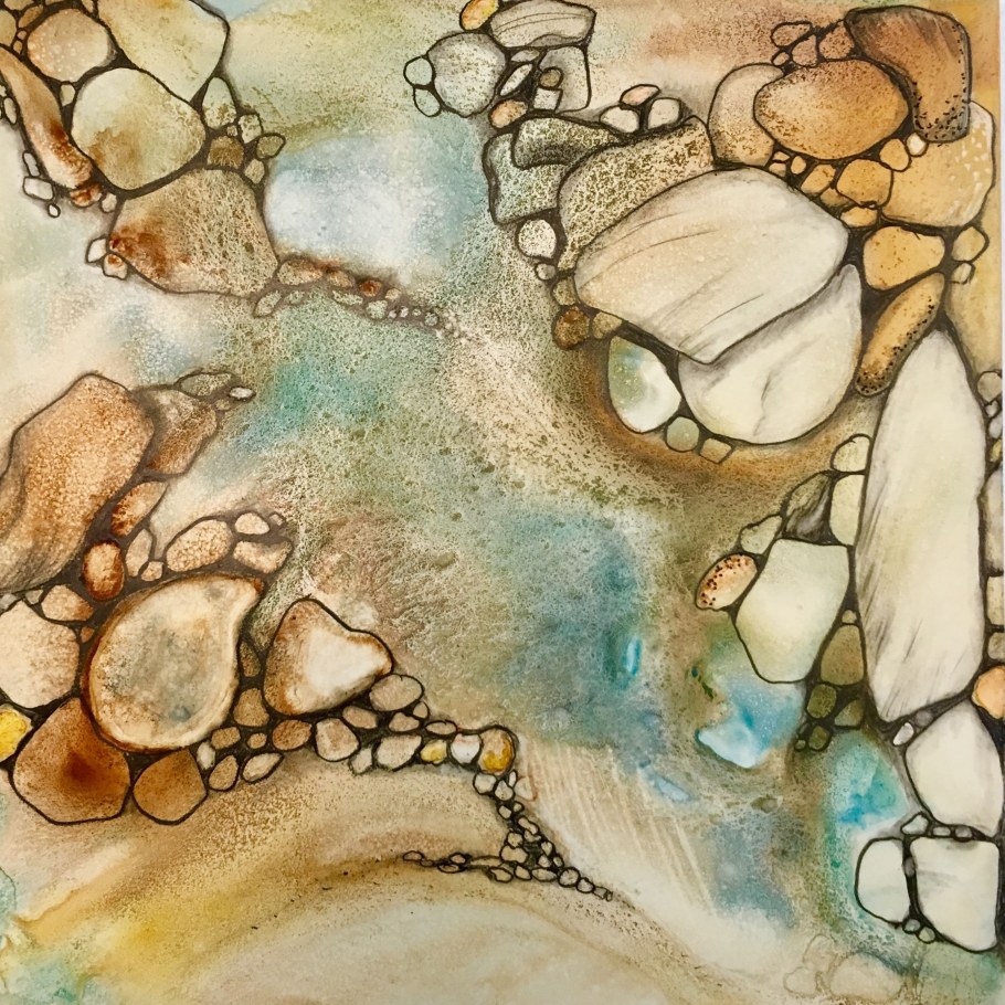 Камни акварелью