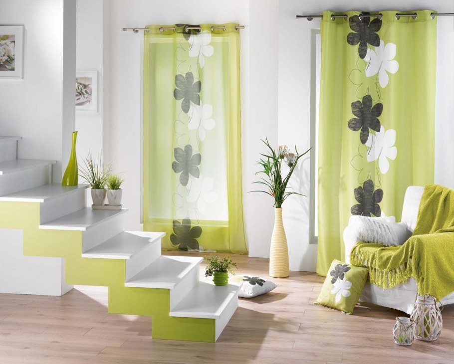 Экостиль шторы в интерьере