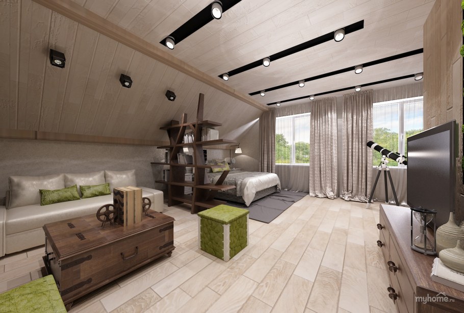 Спальня на мансарде