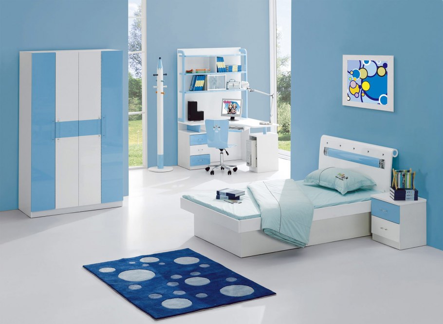 Голубая детская комната