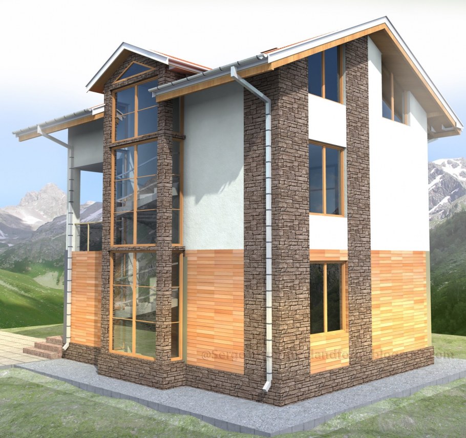 Отделочные материалы для фасада здания в стиль Шале