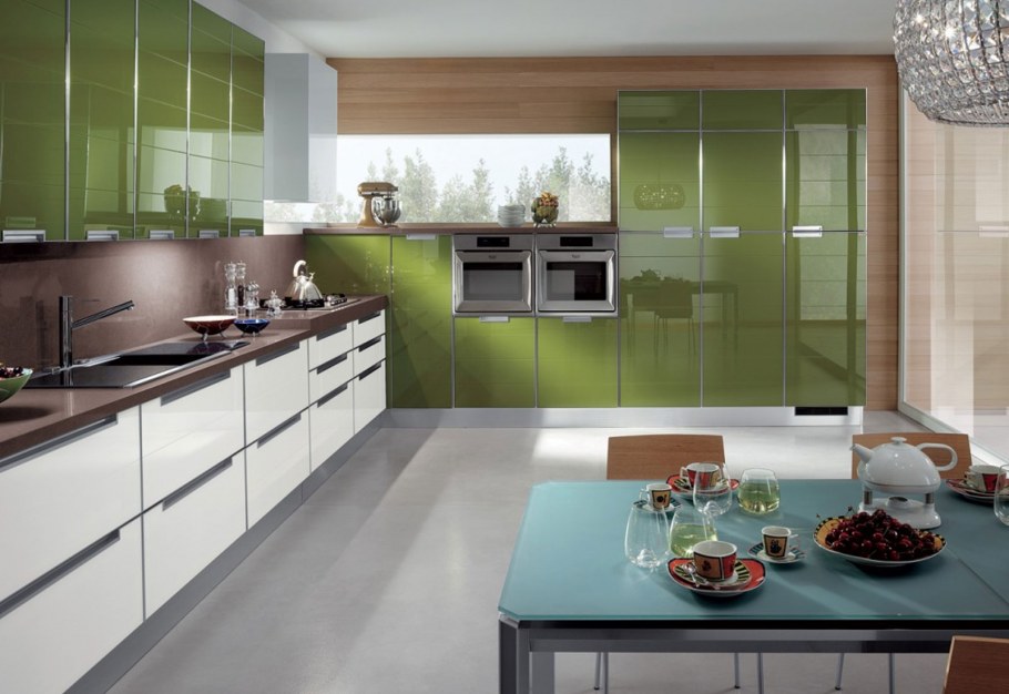 Кухня оливкового цвета