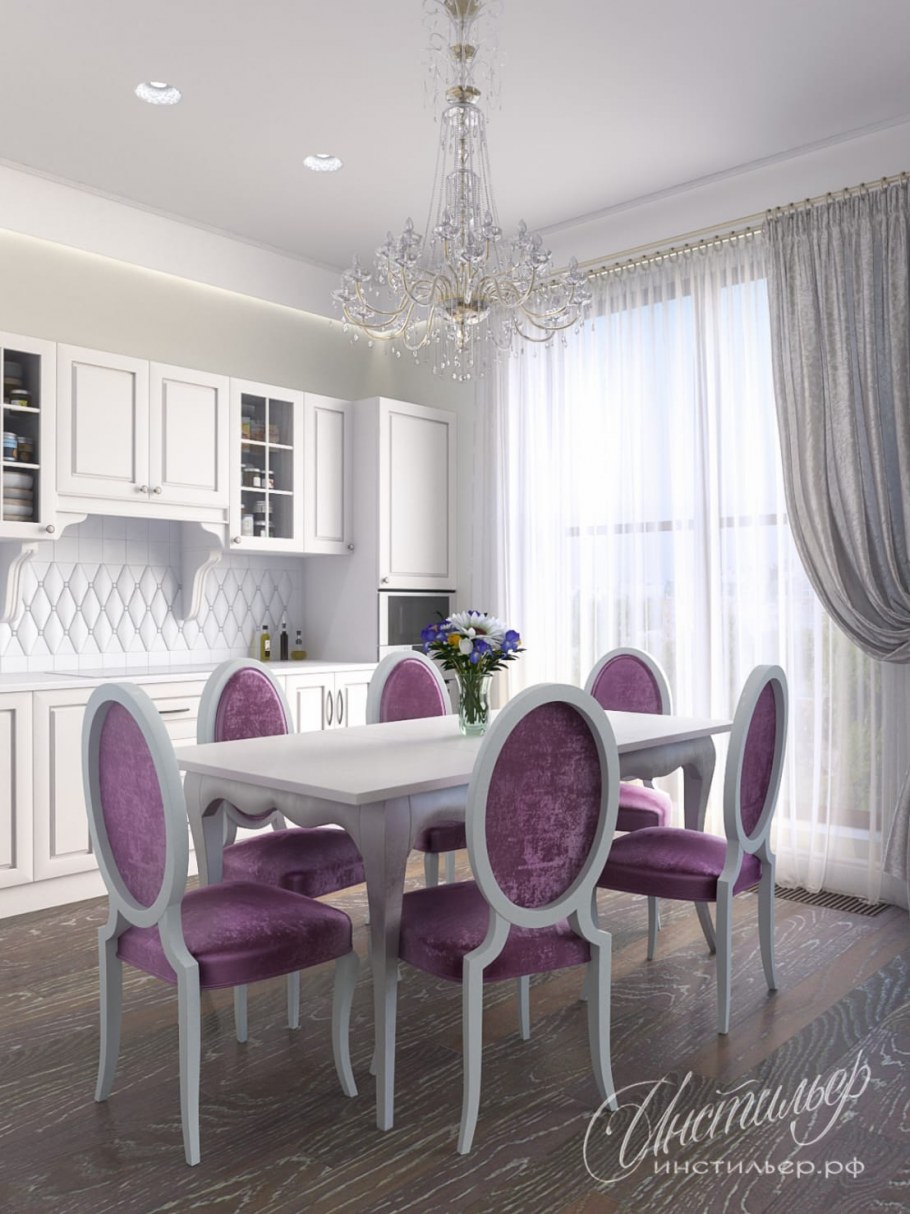 Гостиная в лавандовом цвете в стиле Прованс