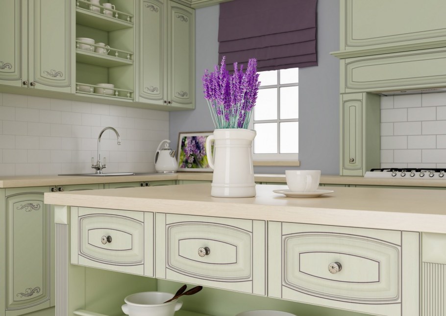 Гостиная в лавандовых тонах