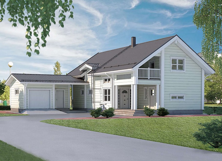 Дом соединенный с гаражом