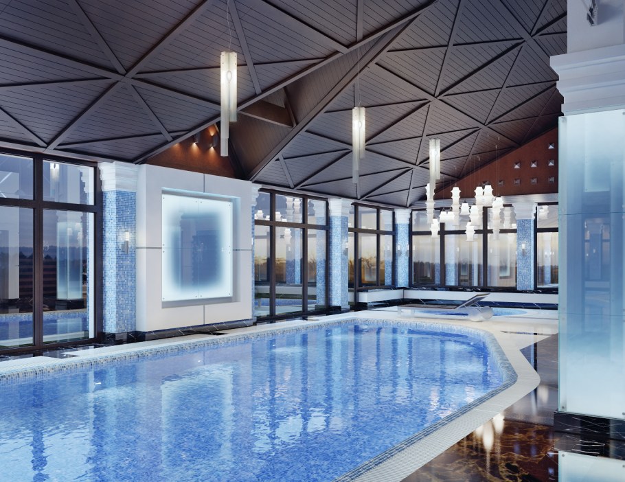 Футуристический белый интерьер