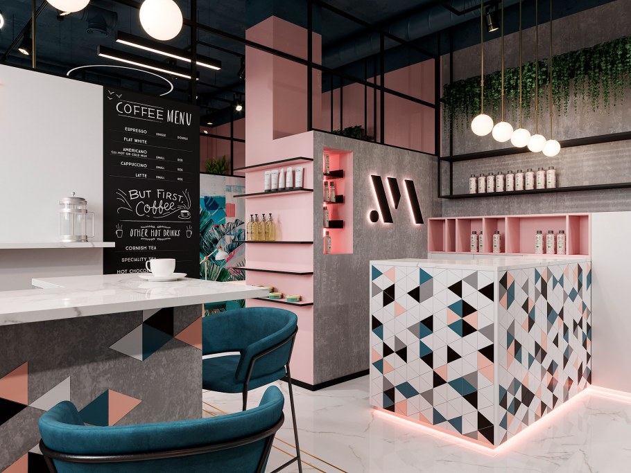 Фьюжн в интерьере салона