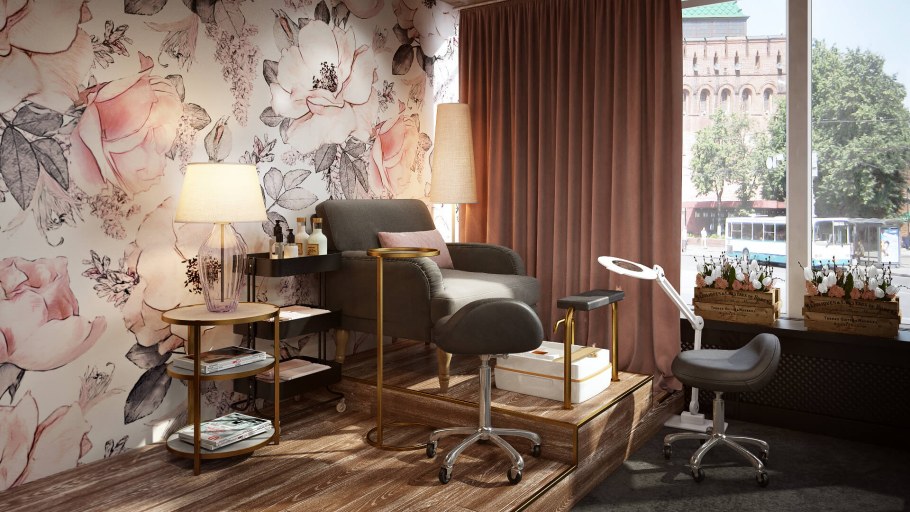 Интерьер обоев для салона красоты