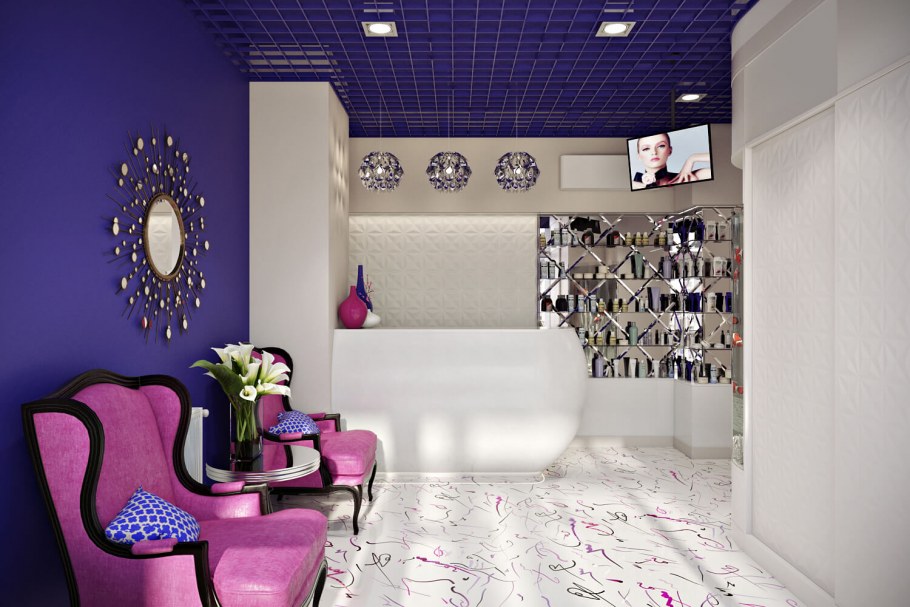 Интерьер салона красоты ресепшн