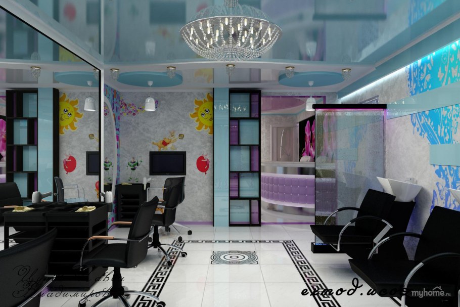 Фьюжн в интерьере салона