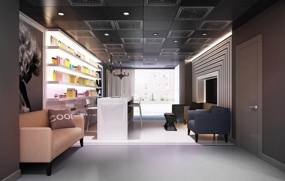 Интерьер парикмахерской в стиле Минимализм