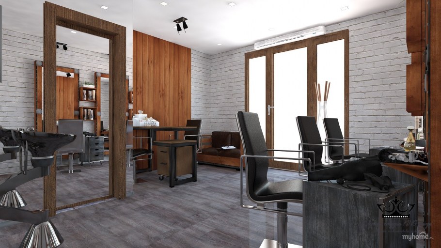 Фасад салона красоты в стиле лофт