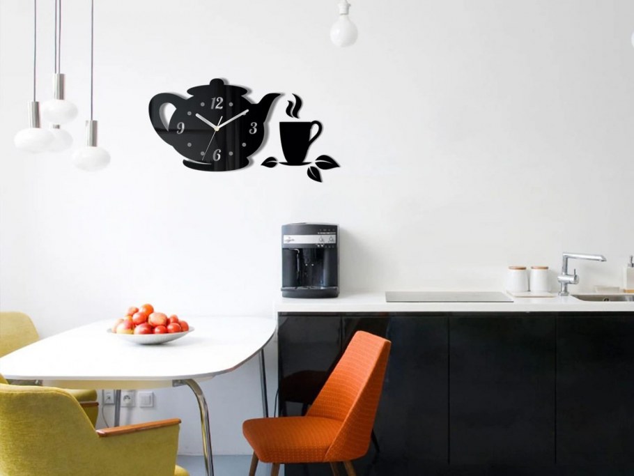 Необычные часы на стену на кухне