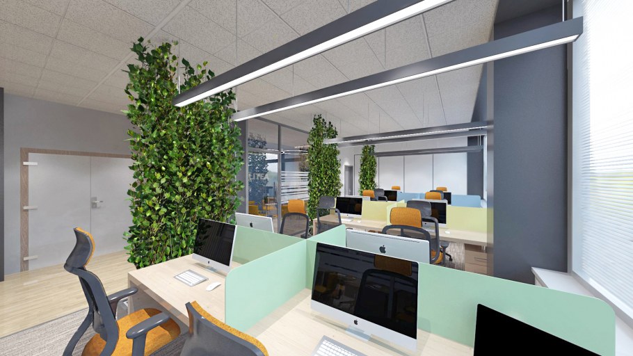 Зона опен Спейс в офисе