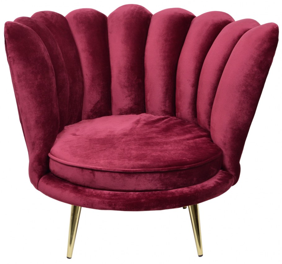 Кресло Shell красный велюр