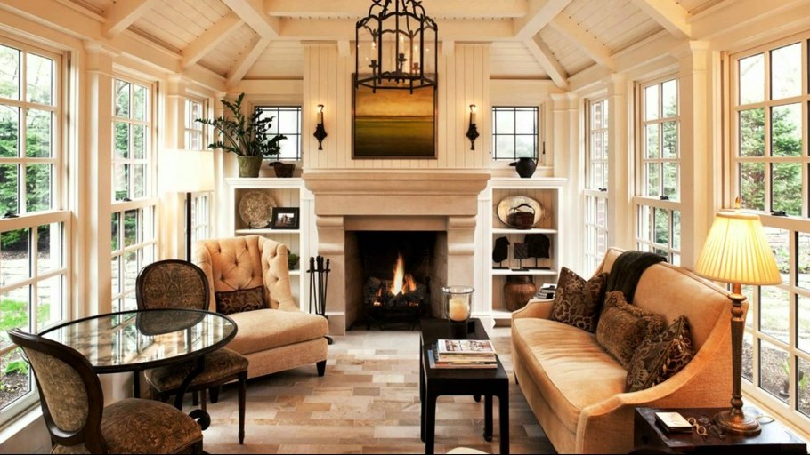 Камин в стиле Прованс в интерьере