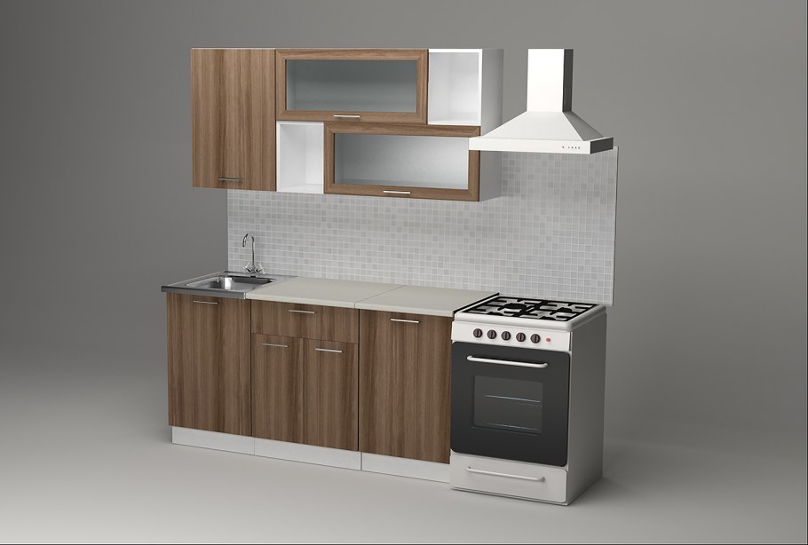 Кухонный гарнитур песочного цвета