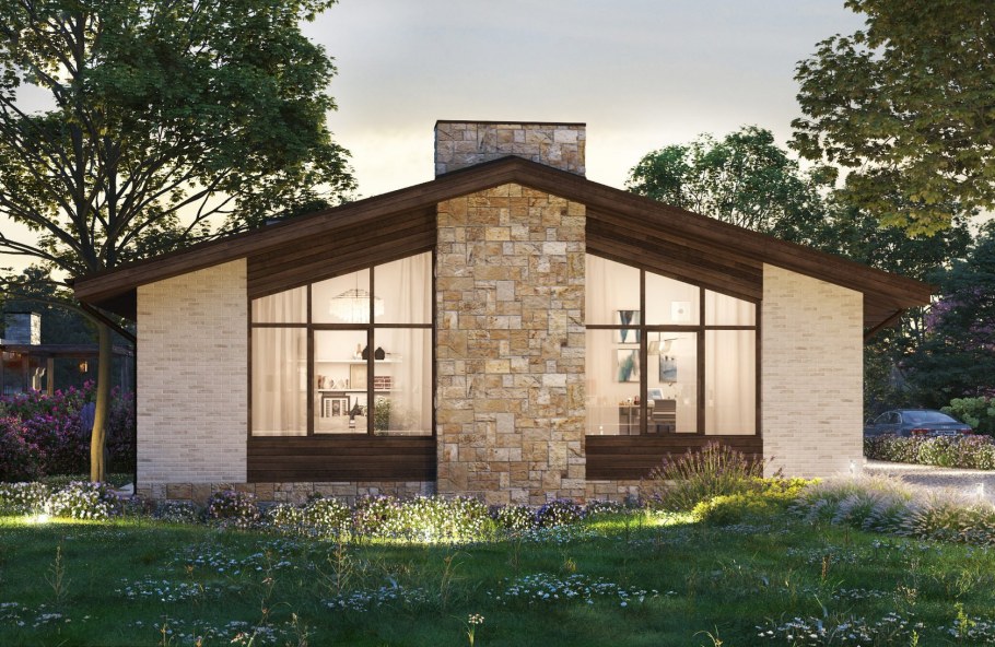 Одноэтажные дома в стиле Шале до 100 кв.м