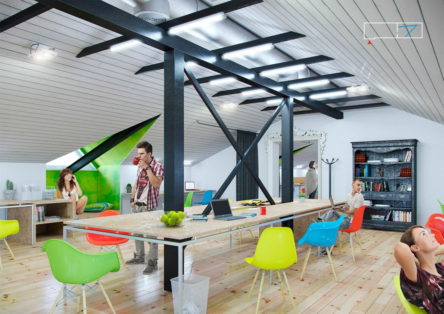 Коворкинг интерьер