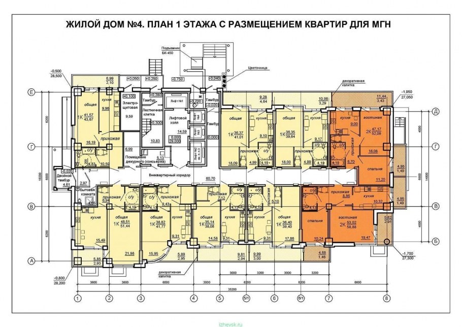Расположение квартир на этаже