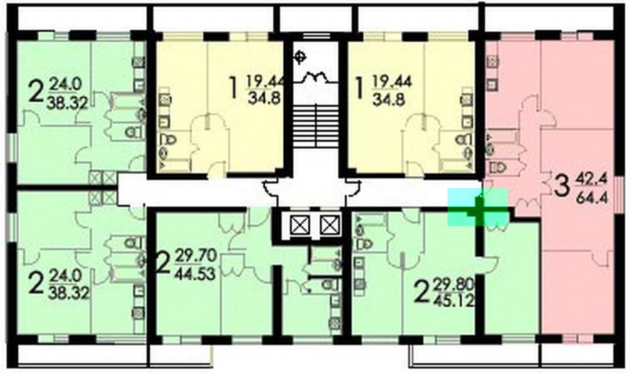 И-209а планировка двухкомнатной
