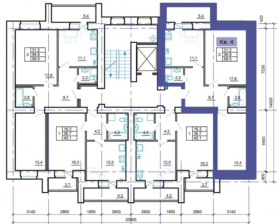 1 Комнатная квартира в 9 этажном доме планировка