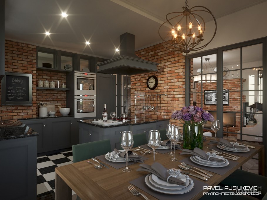 Стиль гранж в интерьере кухни