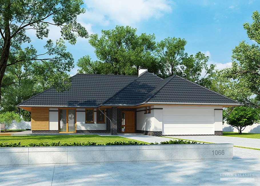 Г-образный дом одноэтажный