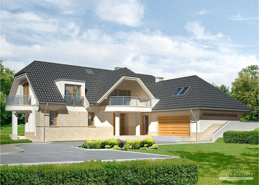 Одноэтажный дом с мансардой