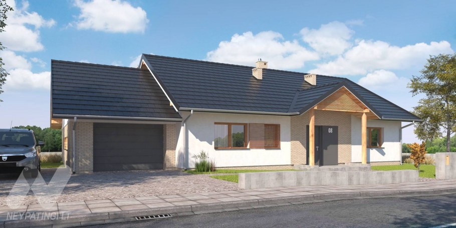 Г-образный дом одноэтажный